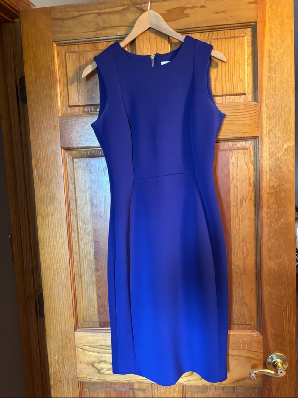 Calvin Klein Sleeveless Midi Sheath Dress - Cobalt Blue